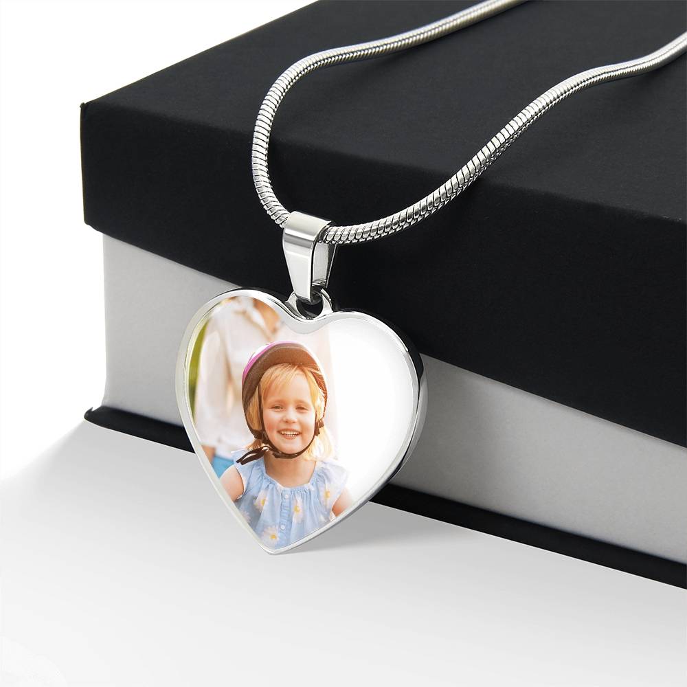 Personalized Heart Necklace with Engraving made of high quality surgical steel with an 18k gold finish option