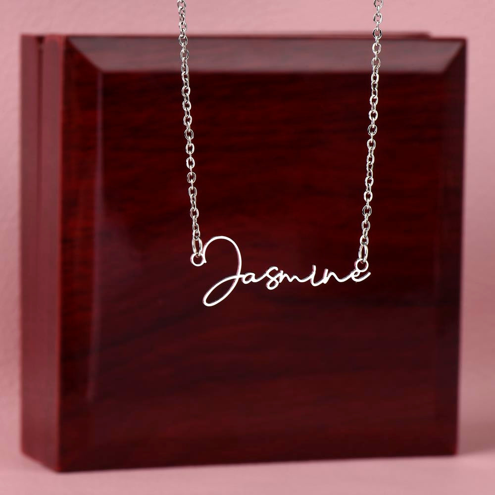 Signature Style Custom Name Necklace with Polished stainless steel or 18K yellow gold finish