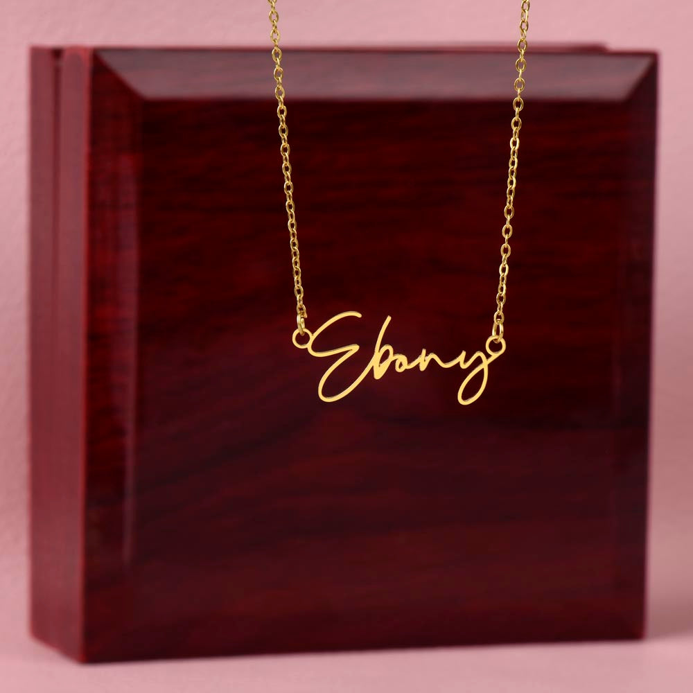 Signature Style Custom Name Necklace with Polished stainless steel or 18K yellow gold finish