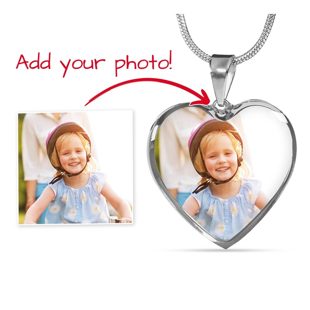 Personalized Heart Necklace with Engraving made of high quality surgical steel with an 18k gold finish option