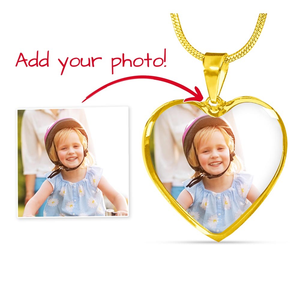 Personalized Heart Necklace with Engraving made of high quality surgical steel with an 18k gold finish option