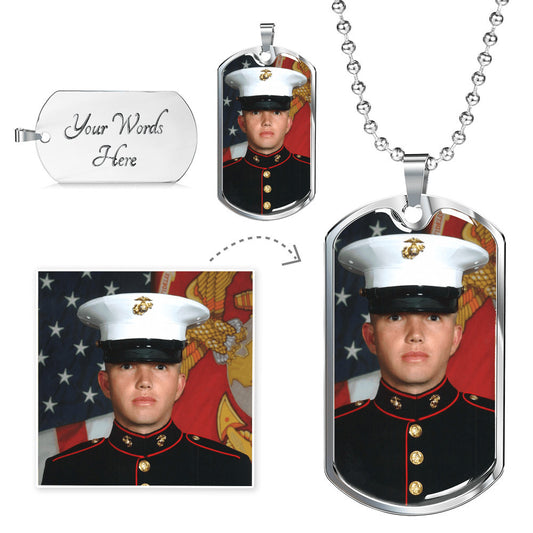 Custom Engraving Luxury Necklace: 24" (61cm) Perfect for Keepsake high quality surgical steel with an 18k gold finish option. Engrave onto the back of the pendant your loved one's name, your wedding date, an anniversary, or anything else you want